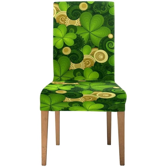 ZHANZZK Shamrock Clover Stretch Chair Cover Protector Seat Slipcover for Dining Room Hotel Wedding Party Set of 1