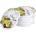 thumbnail image 1 of ZHANZZK Summer Farm Yellow Truck Lemon Wooden Grain Set of 2 Car Coaster for Drinks, Absorbent Ceramic Stone Coasters Cup Mat with Cork Base for Home Kitchen Room Coffee Table Bar Decor, 1 of 5