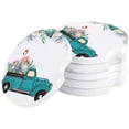 thumbnail image 1 of ZHANZZK Truck with Flamingo and Tropical Plant Set of 4 Car Coaster for Drinks, Absorbent Ceramic Stone Coasters Cup Mat with Cork Base for Home Kitchen Room Coffee Table Bar Decor, 1 of 5