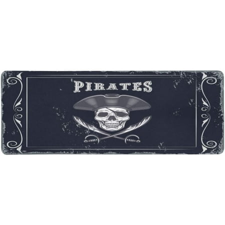 ZHANZZK Vintage Death or Pirate Captain Extra Extended Large Gaming Mouse Pad Mat Desk Pad Keyboard Mat 31.5x12 inch