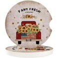 thumbnail image 1 of ZHANZZK Vintage Truck with Sunflowers Old Newspaper Set of 6 Car Coaster for Drinks, Absorbent Ceramic Stone Coasters Cup Mat with Cork Base for Home Kitchen Room Coffee Table Bar Decor, 1 of 5