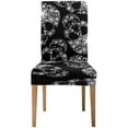 thumbnail image 1 of ZHANZZK White Skulls in Flowers Stretch Chair Cover Protector Seat Slipcover for Dining Room Hotel Wedding Party Set of 1, 1 of 5