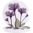 thumbnail image 1 of ZHANZZK X Ray Flowers Pattern Purple Set of 6 Car Coaster for Drinks, Absorbent Ceramic Stone Coasters Cup Mat with Cork Base for Home Kitchen Room Coffee Table Bar Decor, 1 of 5