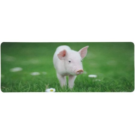 ZHANZZK Young Pig on a Spring Green Grass Cute Extra Extended Large Gaming Mouse Pad Mat Desk Pad Keyboard Mat 31.5x12 inch