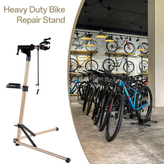 Ponguvn Bike Repair Stand 110 Lbs Cycle Maintenance Rack Adjustable Height Heavy Duty Aluminum Alloy Bike Stands for Shop Home Garage Shed justifiable