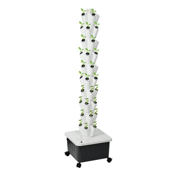 ZHAO Hydroponic Garden Tower Vertical Farming Tower 10-Layer 50 Slots Home Gardening System for Flowers Tomatoes Strawberries enhanced