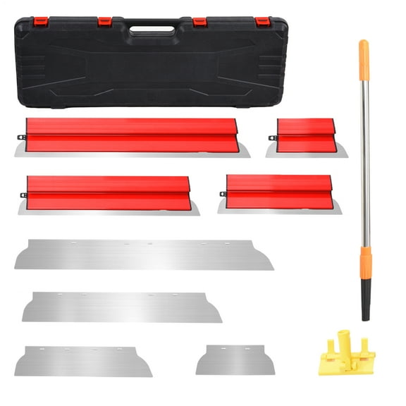 ZHAO Plaster Scraper Stainless Steel Putty Scraper Tool Professional Skim Coat Tools Non-Slip Wall Scraper with Extension Handle Set for Drywall comfy