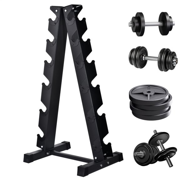 ZHAO Weight Storage Racks Heavy Duty A-Frame Dumbbell Holder Weight Stand Store 6 Pairs of Dumbbells Tree Shape Space Saver for Home Gym Workout effective