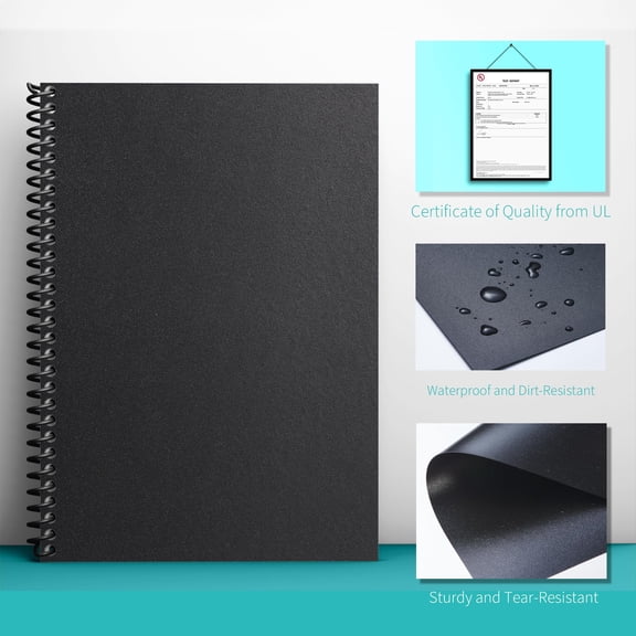 ZHAOFU 12 Mil Sand-Textured Binding Covers, Letter Size, Black, 100 Pack