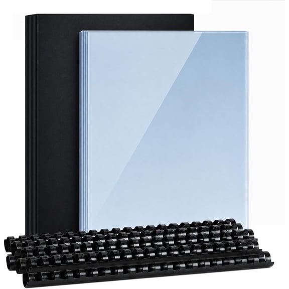 ZHAOFU 60 Pack Comb Binding Covers and Backs Set, 8.5x11 Inch, Letter Size