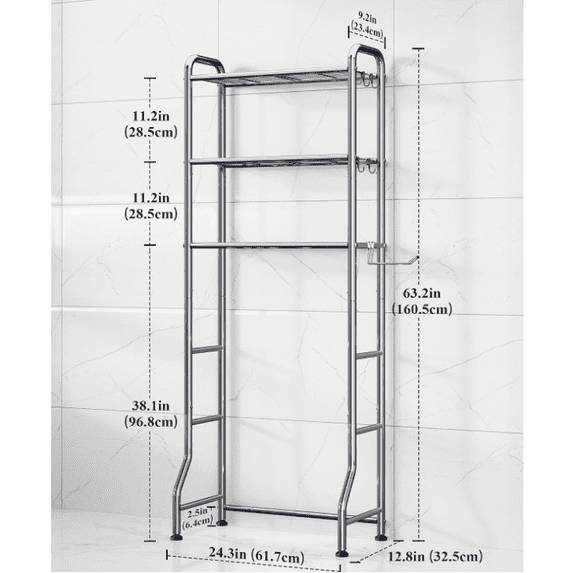 Vitamins Shelf Rack ZHAOFU Over Toilet Storage Rack, 63.2