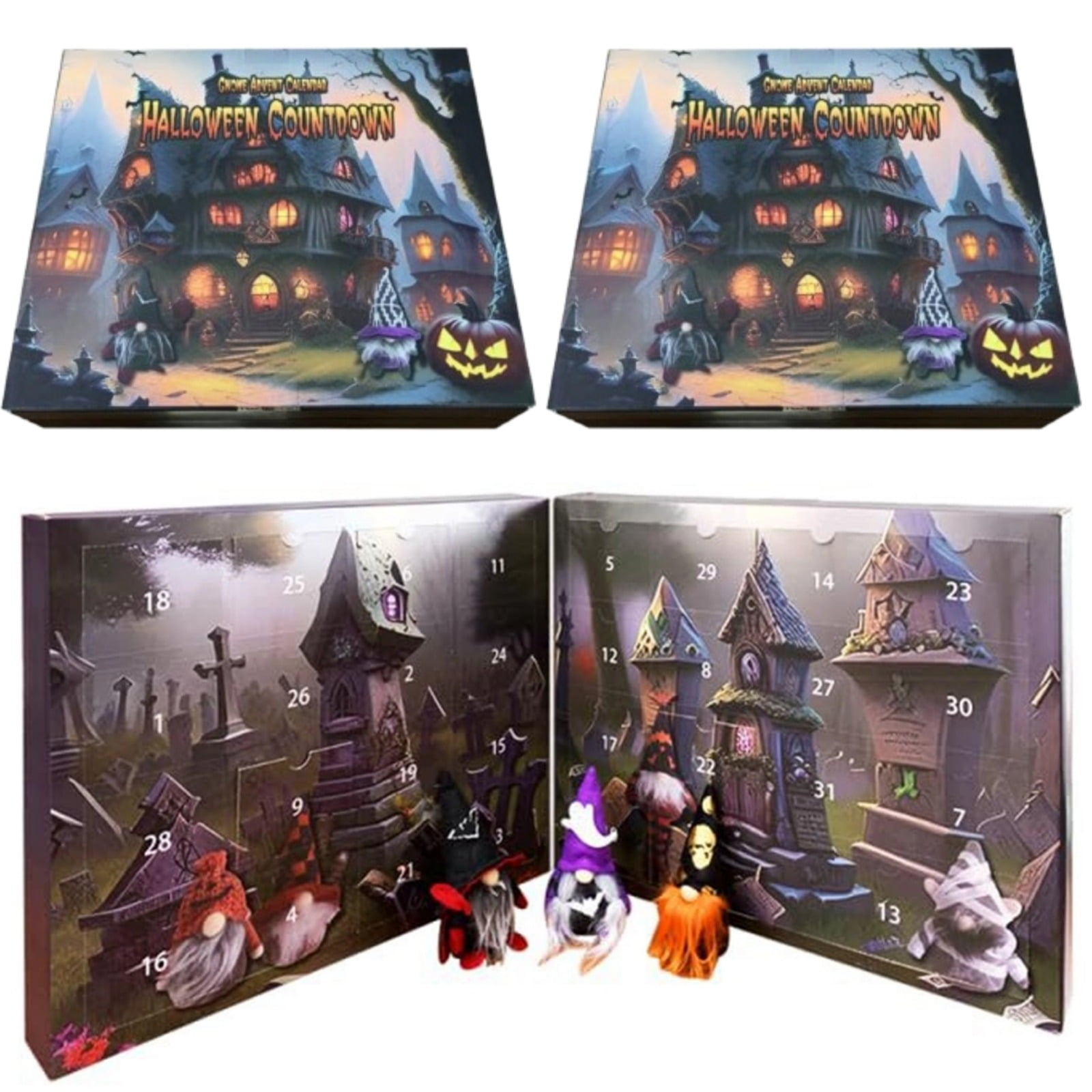 2 PCS Halloween Gnome Advent Calendar 2024, Halloween Advent Calendar