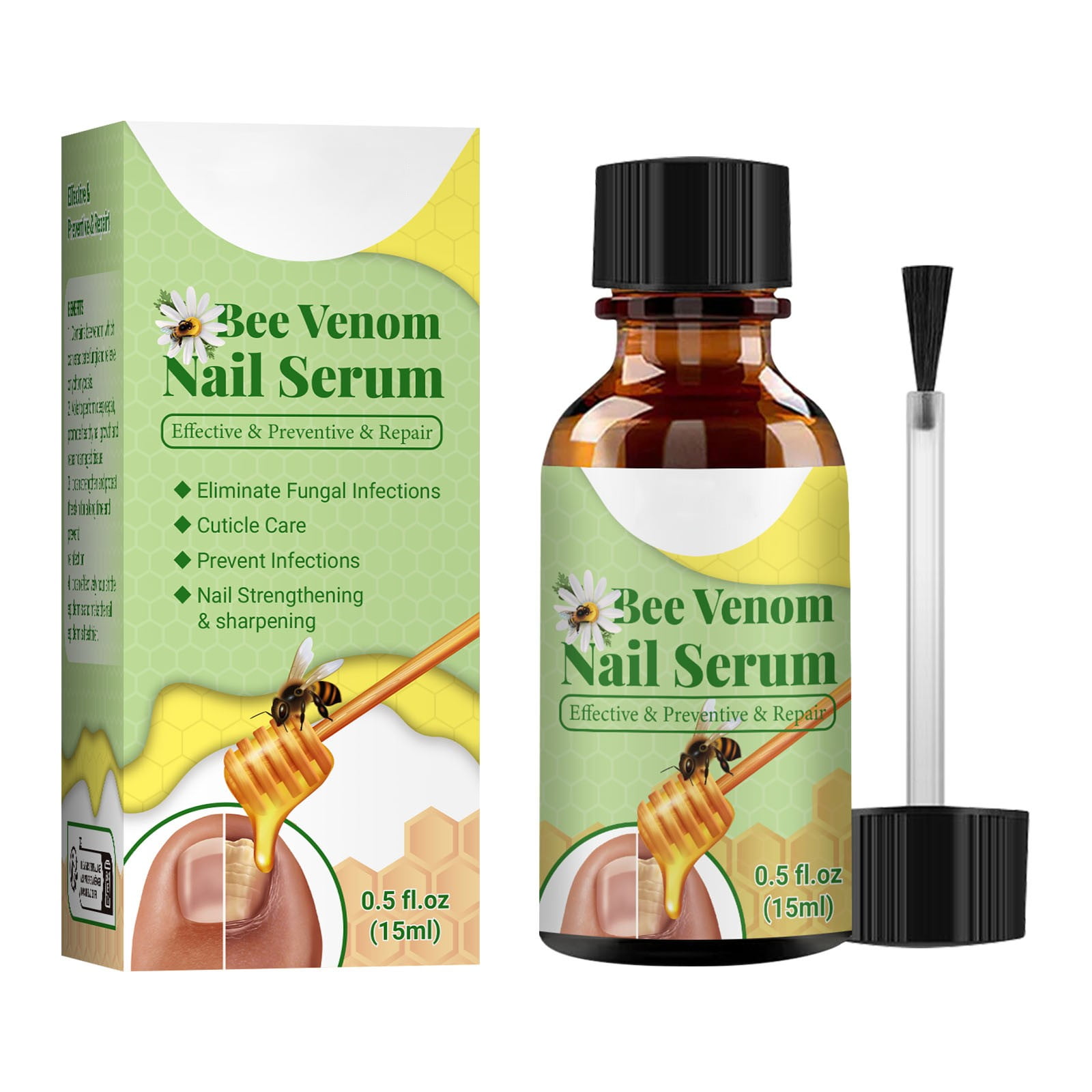 ZHAOJ005 Bee Nail Treatment Serum Nail Strengthener Cuticle for Damaged