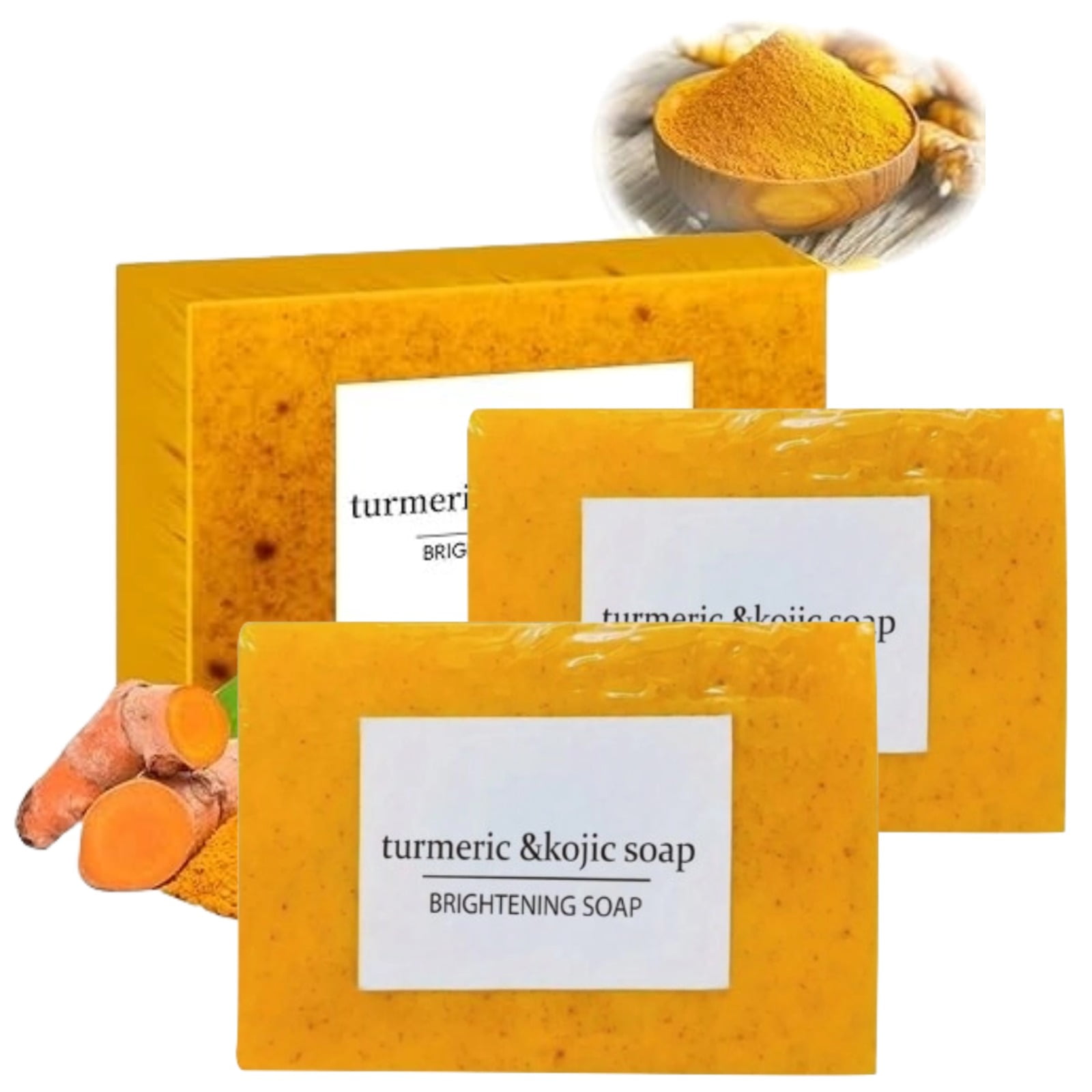 ZHAOJ005 Turmeric Soap Kojic Acid Bar Lemon Turmeric Soap, Natural