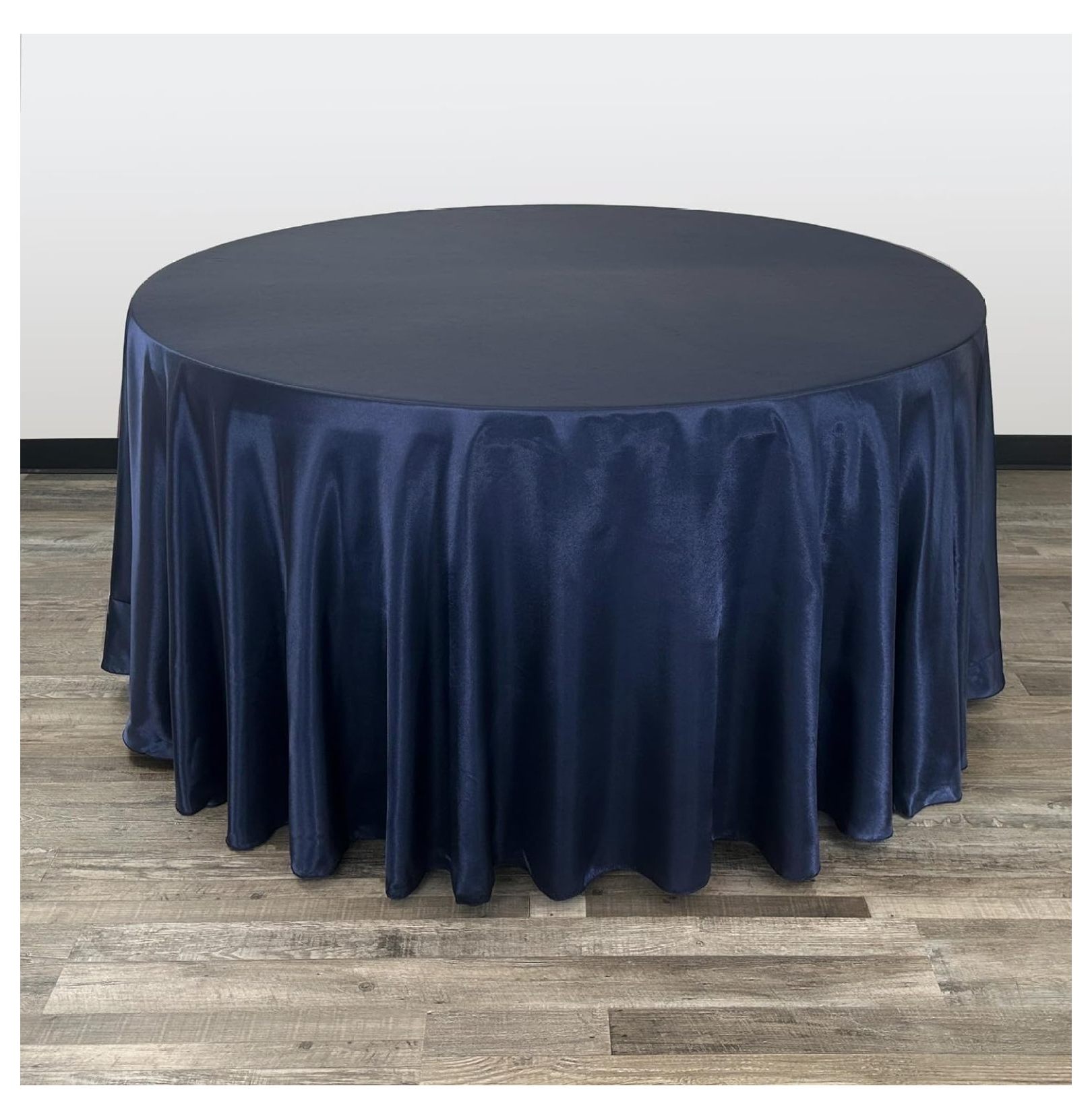 ZHAOTONG 120 inch Round Tablecloth Navy Blue, Round Table Linens for 5 ft Round Banquet Tables