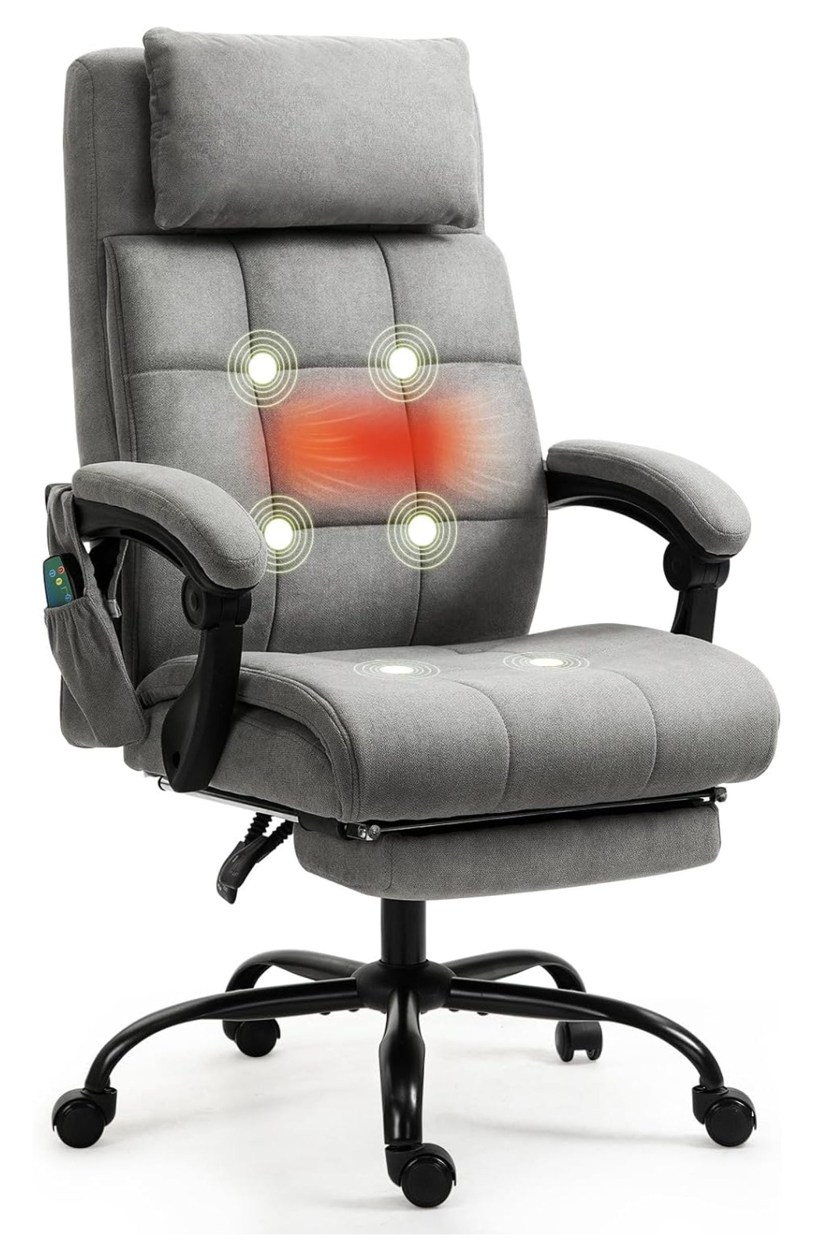 ZHAOTONG 6 Points Massage Office Chairs, Heated Fabric Desk Chair with
