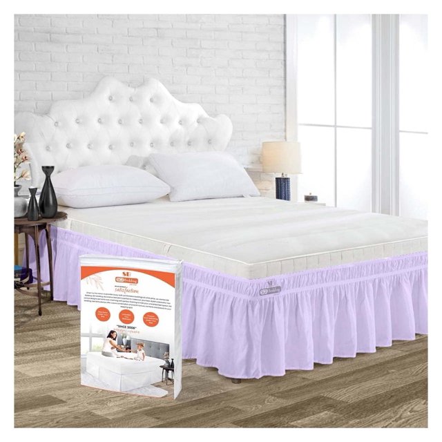 ZHAOTONG Bed Skirt 16 Inch Drop Wrap Around Bed Skirt with Adjustable