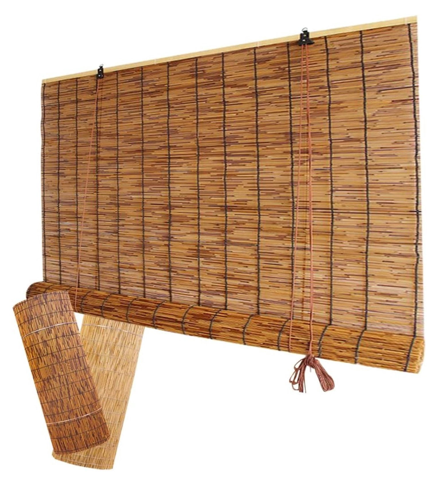 ZHAOTONG Outdoor Bamboo Shades for Patio Roll Up Shade Waterproof Reed