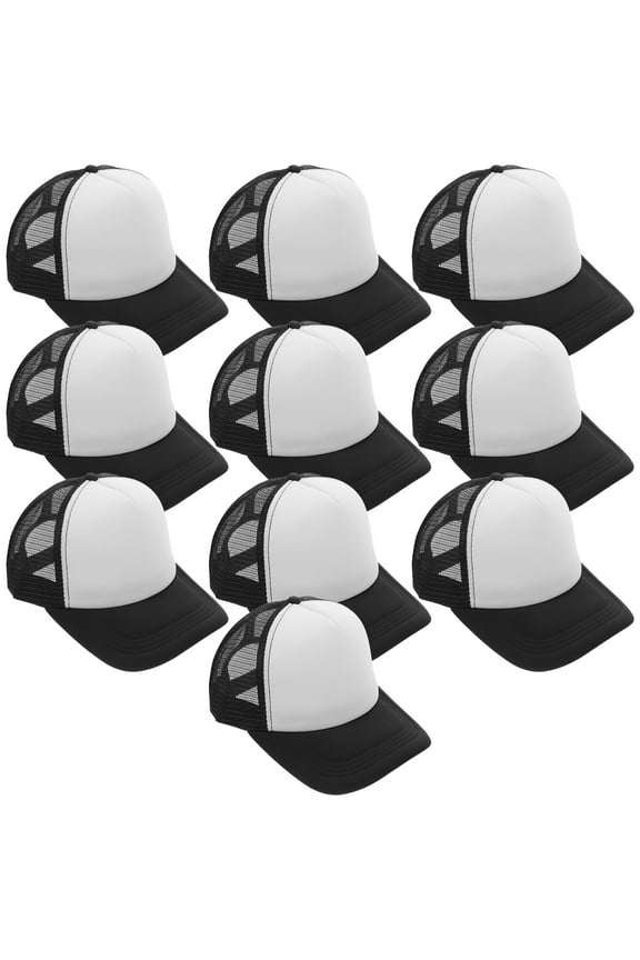 ZHAOYIQ 10 Pcs Sublimation Blank Baseball Caps Breathable Polyester Hat for Men/Women