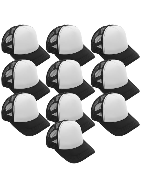 ZHAOYIQ 10 Pcs Sublimation Blank Baseball Caps Breathable Polyester Hat for Men/Women