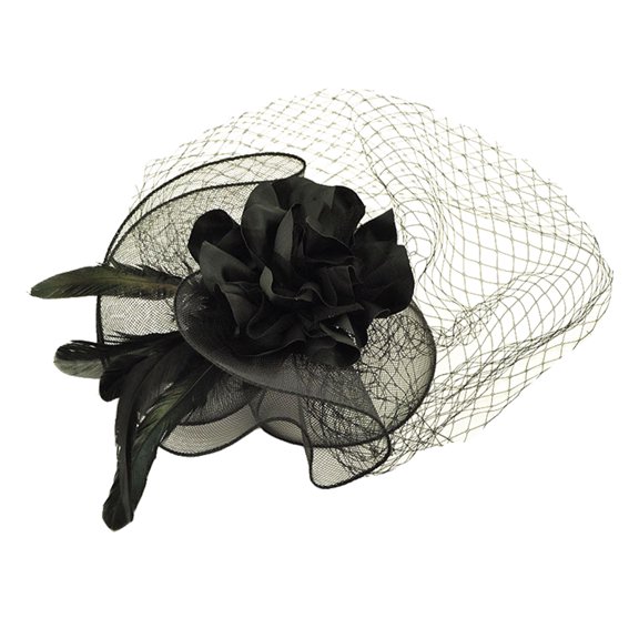 ZHAOYIQ Fascinator Veil Hat Hair Clip for Tea Party Halloween Prom Banquet Funeral