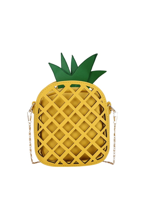 ZHAOYIQ Funny Fruit Shape Shoulder Bag PU Chain Small Crossbody Pineapple Purse