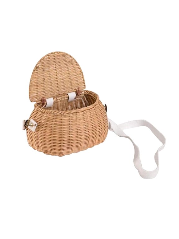 ZHAOYIQ Wicker Beach Bag Crossbody Handbag Rattan Shoulder Purse for Women