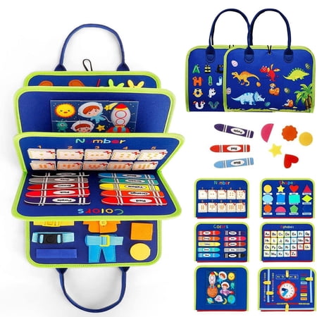 ZHENDUO Busy Board Montessori Toys for Toddler ,Travel Toys Sensory Board for Learning Fine Motor Skills, Preschool Activities Board Educational Toys for Boys Girls 2 3 4