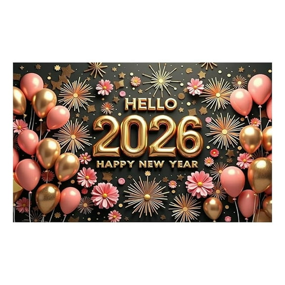 ZHENFA Clearance 2026 | Colorful Banner 2 Golden Wall Background Suitable for Family Gatherings Banquet Hall