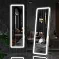 ZHENFENG Full Length Mirror with Lights - 60"X16" LED Over The Door ...