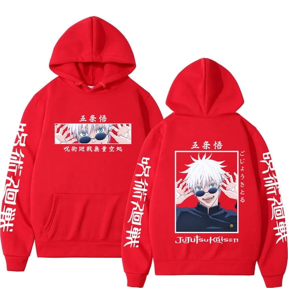 ZHENGLM Anime Satoru Hoodie Gojo Sweatshirts Men Women Oversized Harajuku Streetwear Long Sleeve Pullovers