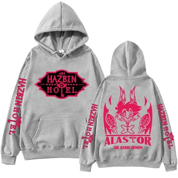 ZHENGLM Hazbin Hotel Alastor Printed Hoodie Unisex Relaxed Fit Long Sleeve Pullover