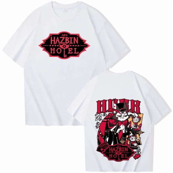 ZHENGLM Hazbin Hotel Husk Graphic T-Shirt Unisex Oversized Short Sleeve Tee