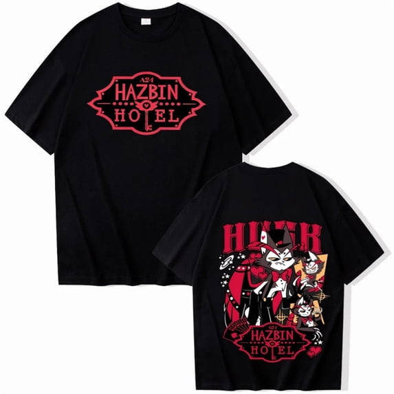ZHENGLM Hazbin Hotel Husk Graphic T-Shirt Unisex Oversized Short Sleeve Tee