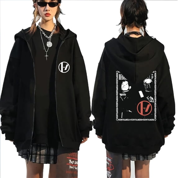ZHENGLM Twenty One Pilots Full Zip Hoodie Long Sleeve Drawstring Sweatshirt with Pockets Hooded Jacket Unisex