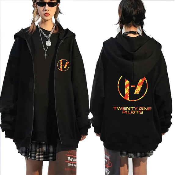 ZHENGLM Twenty One Pilots Full Zip Hoodie Long Sleeve Drawstring Sweatshirt with Pockets Hooded Jacket Unisex