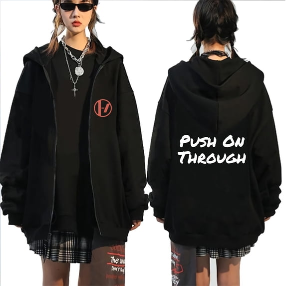 ZHENGLM Twenty One Pilots Full Zip Hoodie Long Sleeve Drawstring Sweatshirt with Pockets Hooded Jacket Unisex