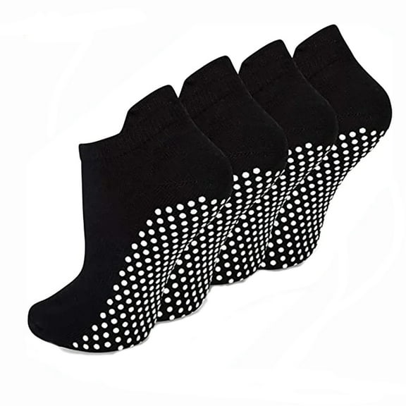 ZHENHONG Athletic Socks for Women Comfortable Four Pairs No Slip Grip Socks Yoga Ankle Socks Unisex Yoga Socks