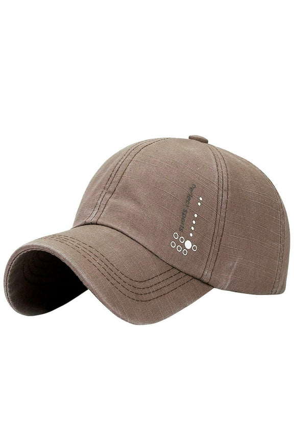 Mens Baseball Caps Men Plain Cotton Adjustable Sports Hat Cozy Sun Hat Casual Solid Color Visor Hat Brown