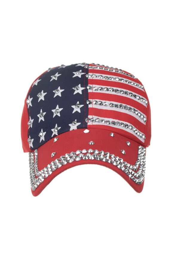 Baseball Caps for Women Men Women Baseball Caps American Flag Adjustable Cotton Cap Star Rhinestone Cap Dad Hats