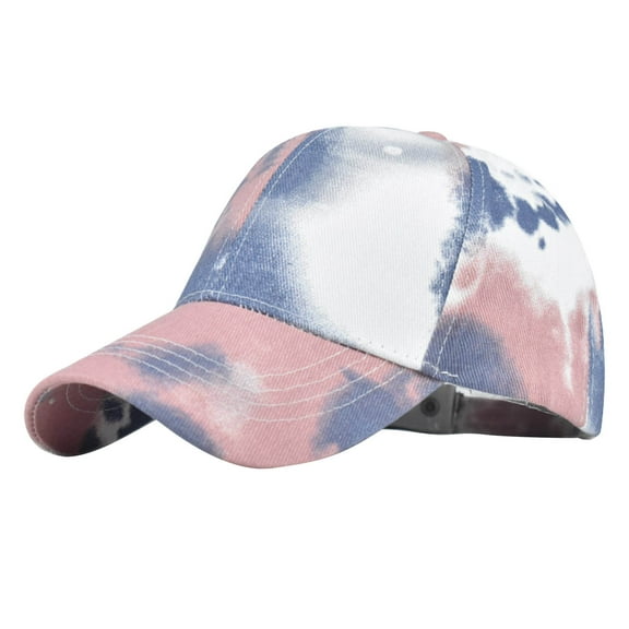 ZHENHONG Baseball Caps for Women Women Casual Tie Dye Printed Colorful Baseball Cap Peaked Cap Visors Dad Hats