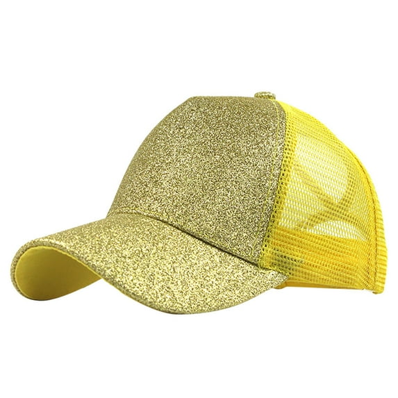 ZHENHONG Baseball Caps for Women and Men Ponytail Messy Buns Trucker Plain Visor Cap Unisex Glitter Hat Sun Hat