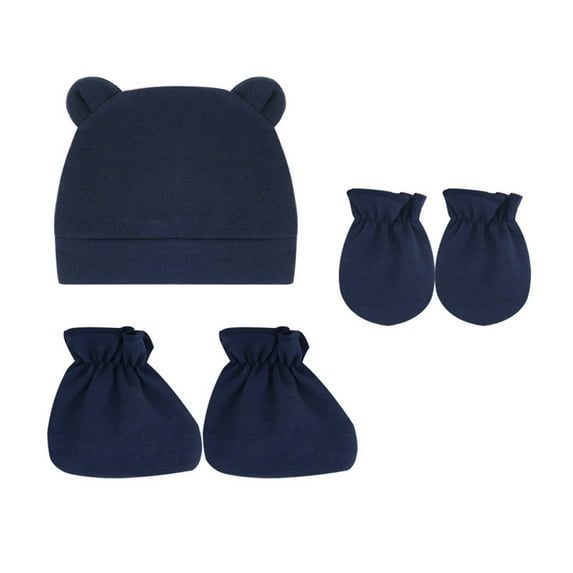 ZHENHONG Beanie for Boys Infant Hats Cotton Beanie Caps Hat Soft Skull Caps Hat For Baby Boy's 0-12 Months Hat Mittens And Socks Set