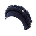 thumbnail image 1 of ZHENHONG Beanie for Women Fashion Beading Braid Hat Muslim Ruffle Cancer Wrap Cap Sleep Caps Satin Lined Hair Bonnets Beanies, 1 of 2