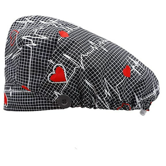 ZHENHONG Beanie for Women Nurse Adjustable Print Hat Leisure Yashmak Stand-Ear Protection Skull Caps