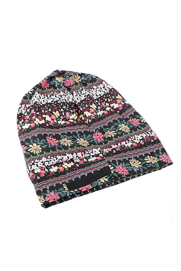 Beanie for Women Women's Satin Printed brimmed Hair Band Sleep Cap Chemotherapy Hat Hair Cap Skull Caps