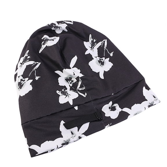 ZHENHONG Beanie for Women Women's Satin Printed brimmed Hair Band Sleep Cap Chemotherapy Hat Hair Cap Skull Caps