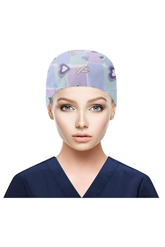 Beanie for Women and Men Scrub Cap With Buttons Bouffant Hat With Sweatband for Womens and Mens Skull Caps
