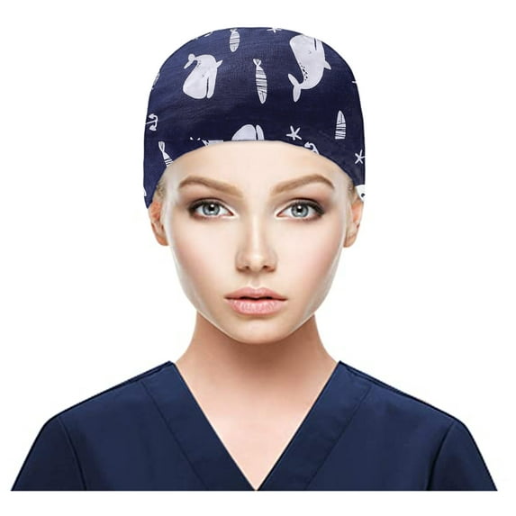 ZHENHONG Beanie for Women and Men Scrub Cap With Buttons Bouffant Hat With Sweatband for Womens and Mens Skull Caps