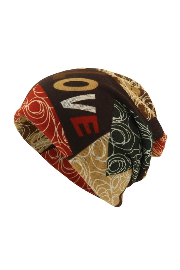 Beanies for Women Letter Print Beanie Hat Outdoor Convertible Windproof Hats Casual Printed Headwear Khaki
